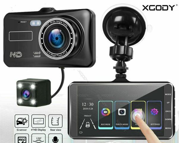 Vision XGODY 4" Dual Lens Car DVR FHD 1080P Dash Cam Video Camera Recorder Night Vision 